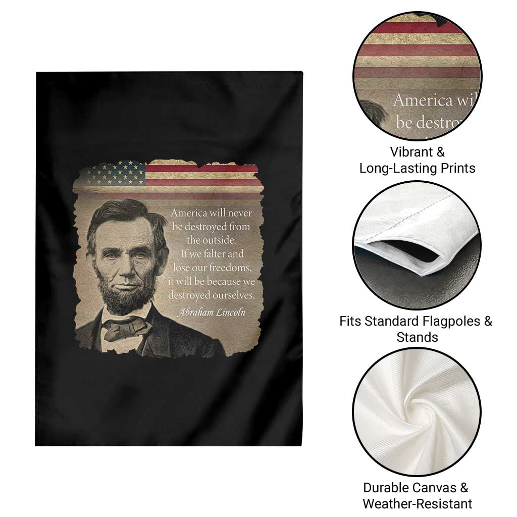 Abraham Lincoln Quote Garden Flag American History Teacher School Presidents Day