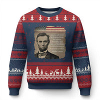 Abraham Lincoln Quote Ugly Christmas Sweater American History Teacher School Presidents Day