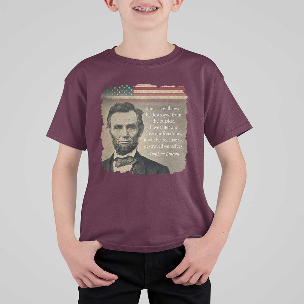 Abraham Lincoln Quote T Shirt For Kid American History Teacher School Presidents Day