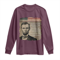 Abraham Lincoln Quote Long Sleeve Shirt American History Teacher School Presidents Day