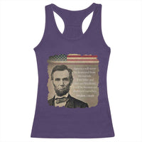 Abraham Lincoln Quote Racerback Tank Top American History Teacher School Presidents Day