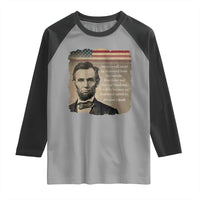 Abraham Lincoln Quote Raglan Shirt American History Teacher School Presidents Day