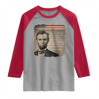 Abraham Lincoln Quote Raglan Shirt American History Teacher School Presidents Day