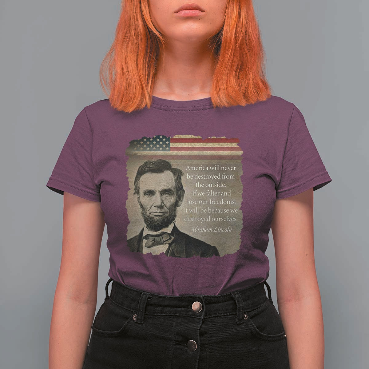 Abraham Lincoln Quote T Shirt For Women American History Teacher School Presidents Day