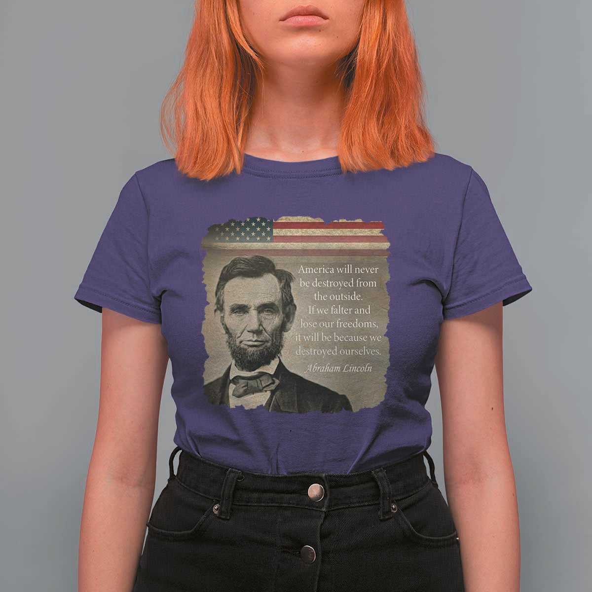 Abraham Lincoln Quote T Shirt For Women American History Teacher School Presidents Day