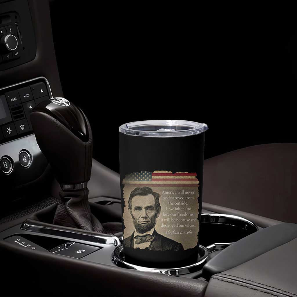 Abraham Lincoln Quote Tumbler Cup American History Teacher School Presidents Day