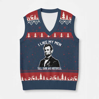 Abraham Lincoln American History V-Neck Knit Sweater Vest I Like My Men Tall Dark and Historical