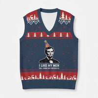 Abraham Lincoln American History Presidents Day V-Neck Knit Sweater Vest I Like My Men Tall Dark and Historical