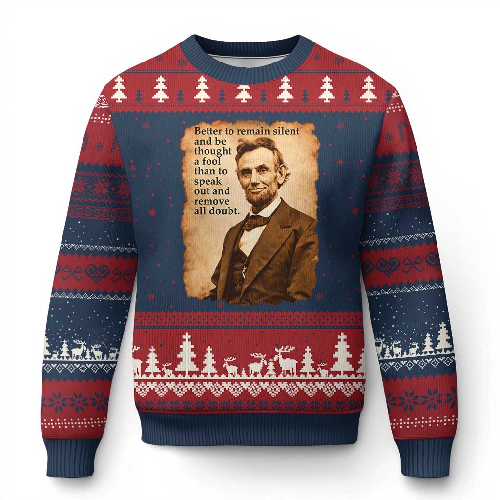 Abraham Lincoln American History Teacher School Ugly Christmas Sweater
