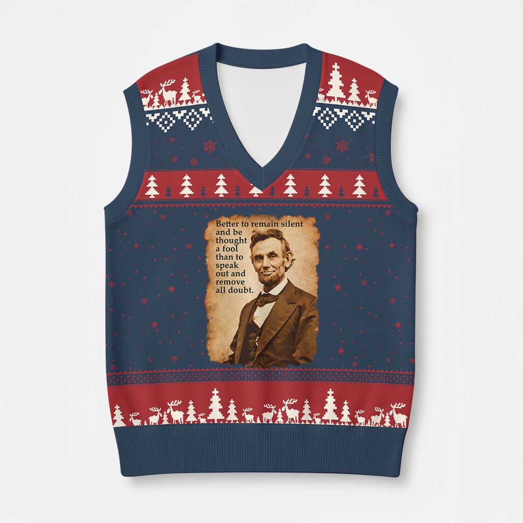 Abraham Lincoln American History Teacher School V-Neck Knit Sweater Vest