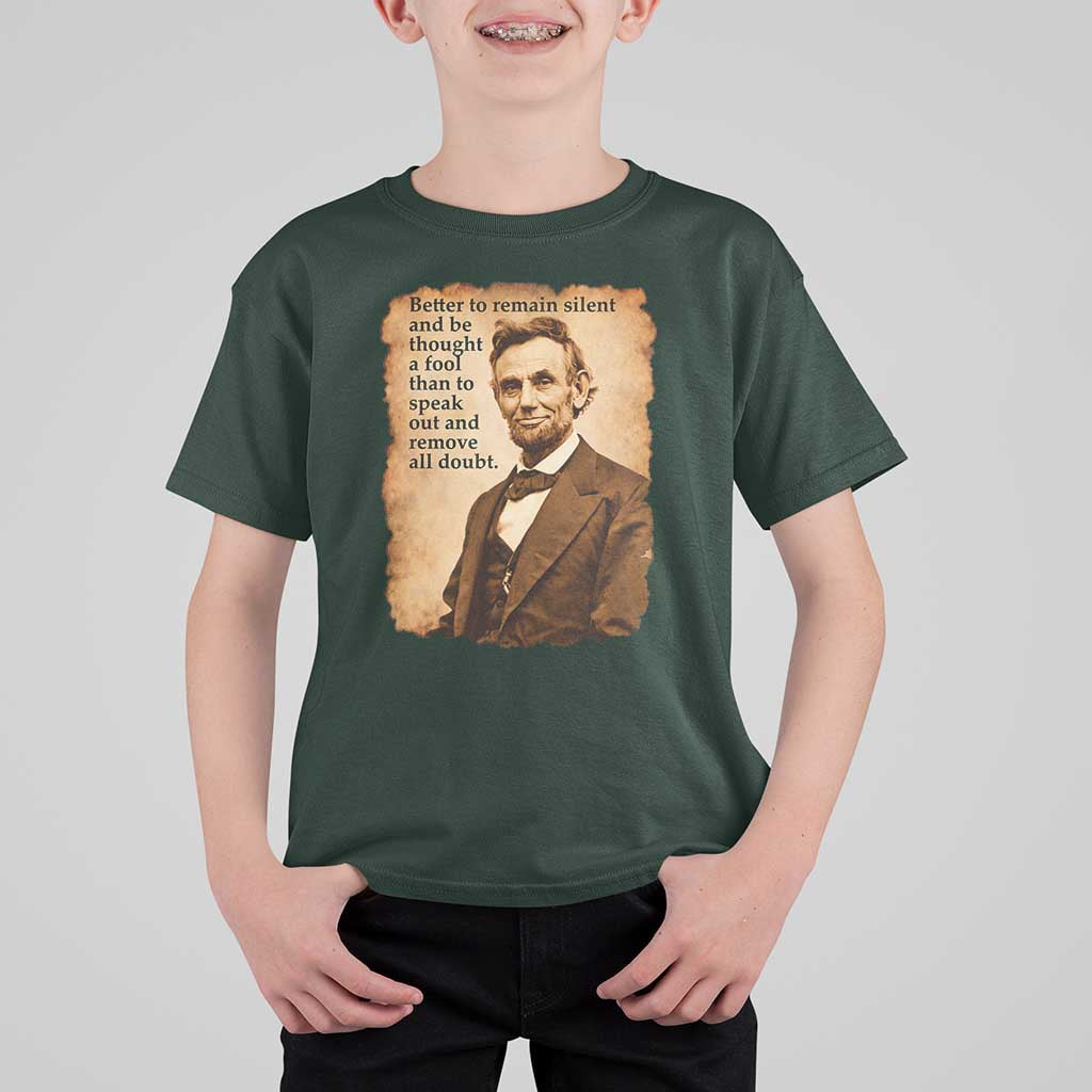 Abraham Lincoln American History Teacher School T Shirt For Kid