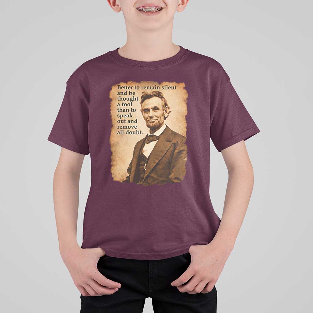 Abraham Lincoln American History Teacher School T Shirt For Kid