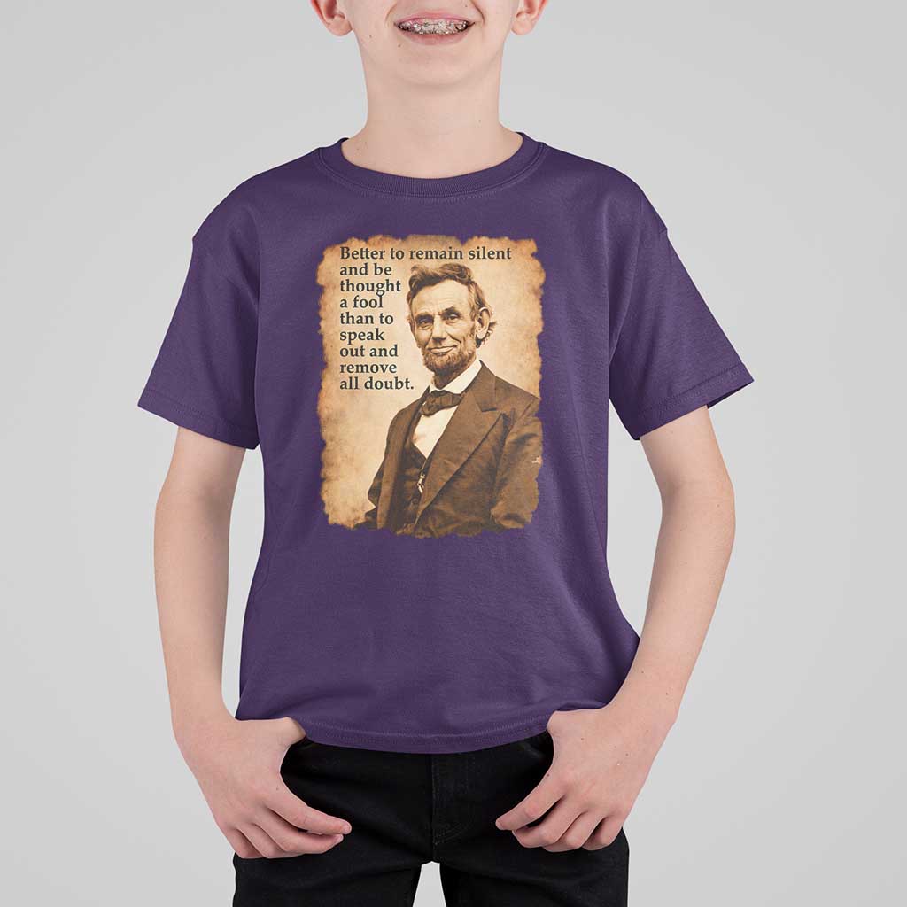 Abraham Lincoln American History Teacher School T Shirt For Kid