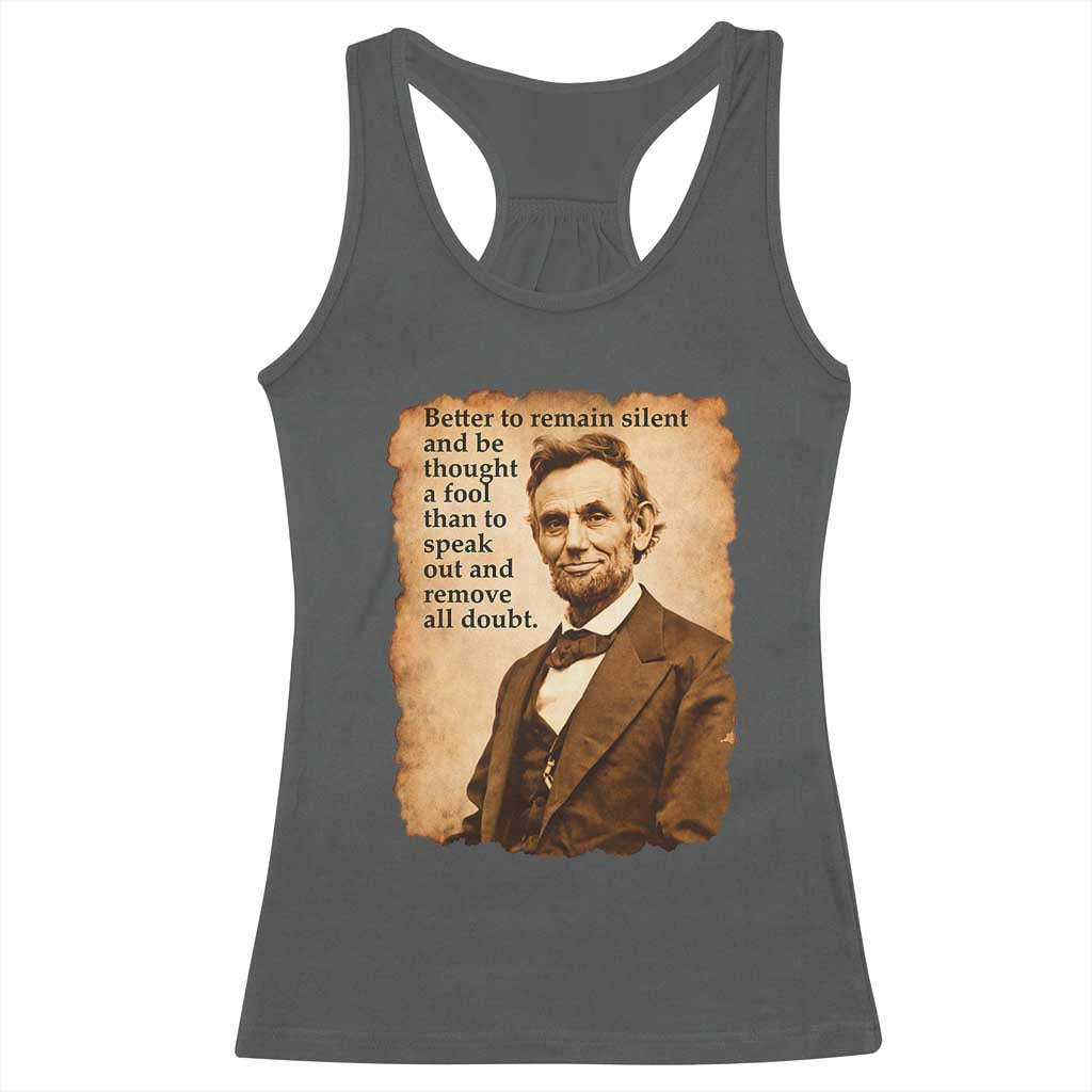 Abraham Lincoln American History Teacher School Racerback Tank Top