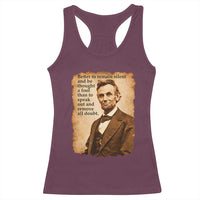 Abraham Lincoln American History Teacher School Racerback Tank Top