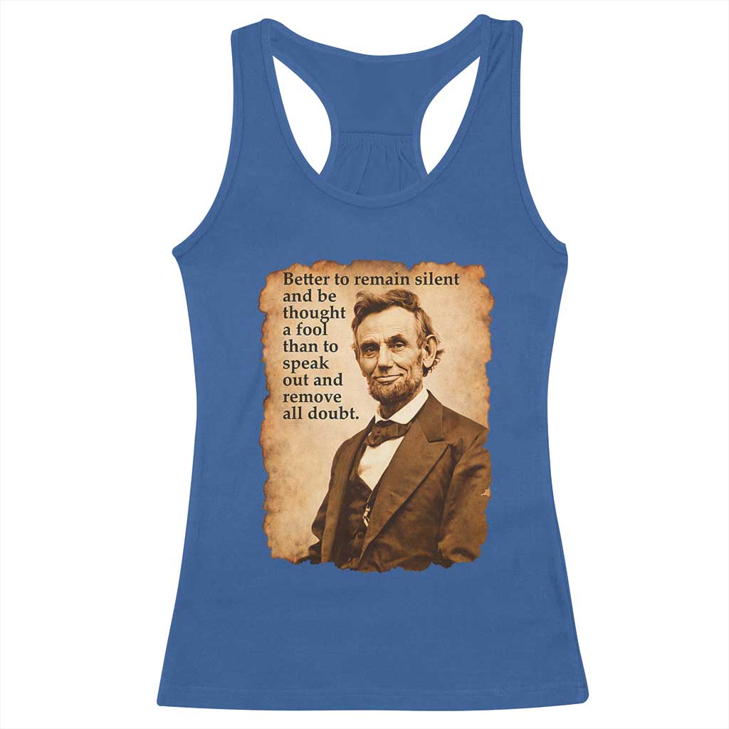 Abraham Lincoln American History Teacher School Racerback Tank Top
