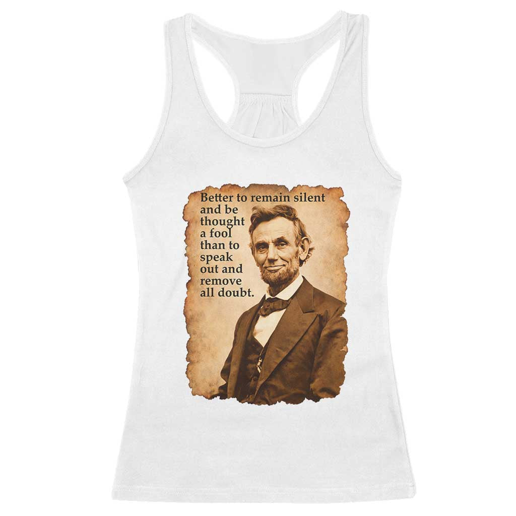 Abraham Lincoln American History Teacher School Racerback Tank Top