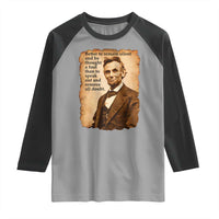 Abraham Lincoln American History Teacher School Raglan Shirt