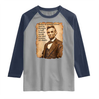 Abraham Lincoln American History Teacher School Raglan Shirt