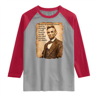 Abraham Lincoln American History Teacher School Raglan Shirt