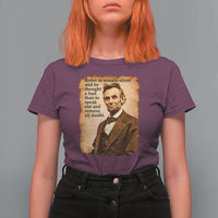 Abraham Lincoln American History Teacher School T Shirt For Women