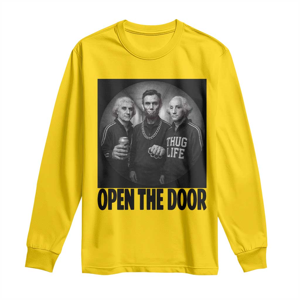 Funny Political American History Long Sleeve Shirt Abraham Lincoln George Washington and Thomas Jefferson Meme