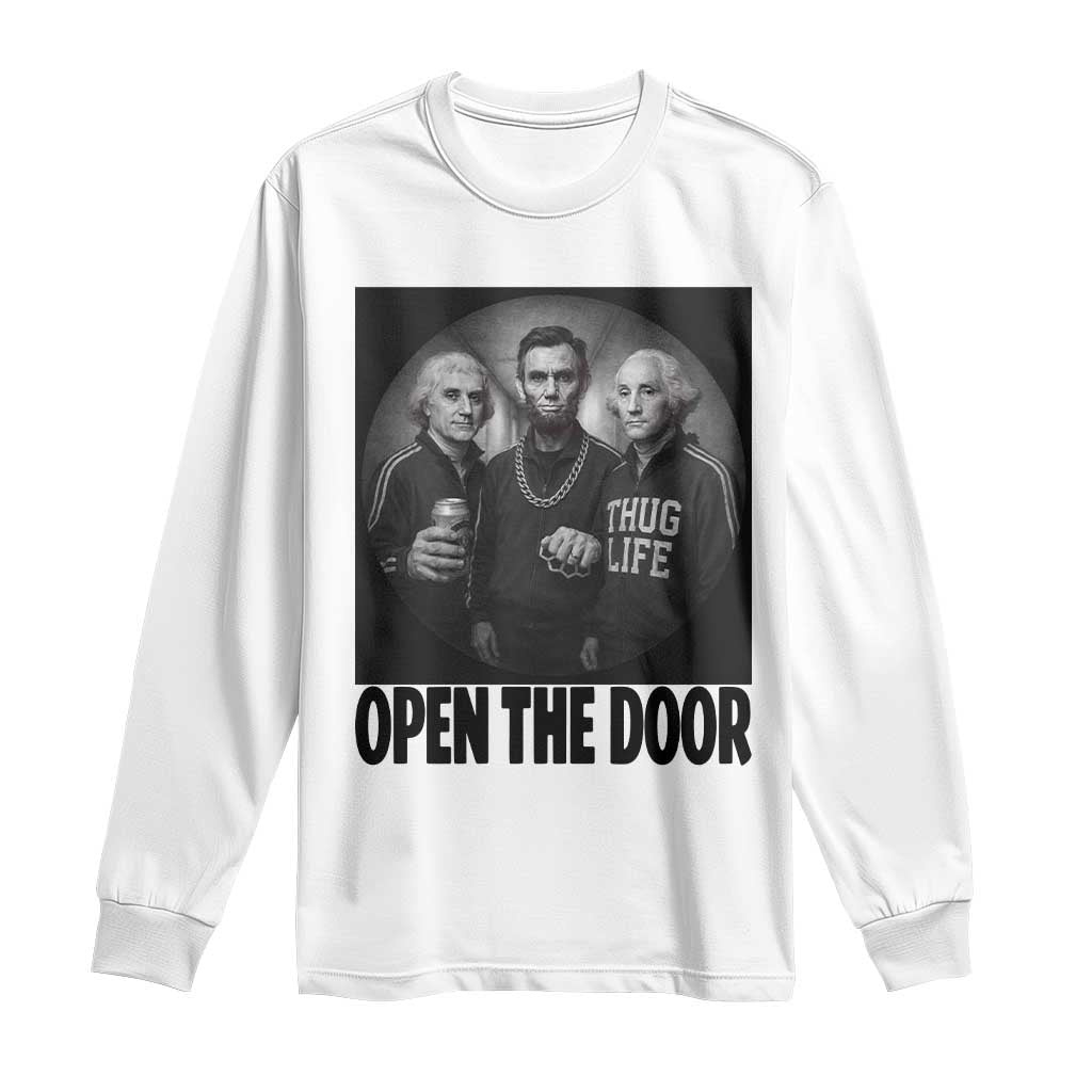 Funny Political American History Long Sleeve Shirt Abraham Lincoln George Washington and Thomas Jefferson Meme