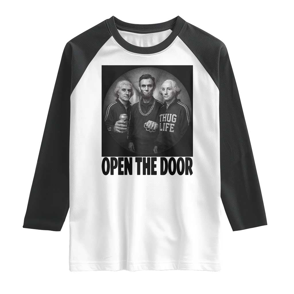 Funny Political American History Raglan Shirt Abraham Lincoln George Washington and Thomas Jefferson Meme