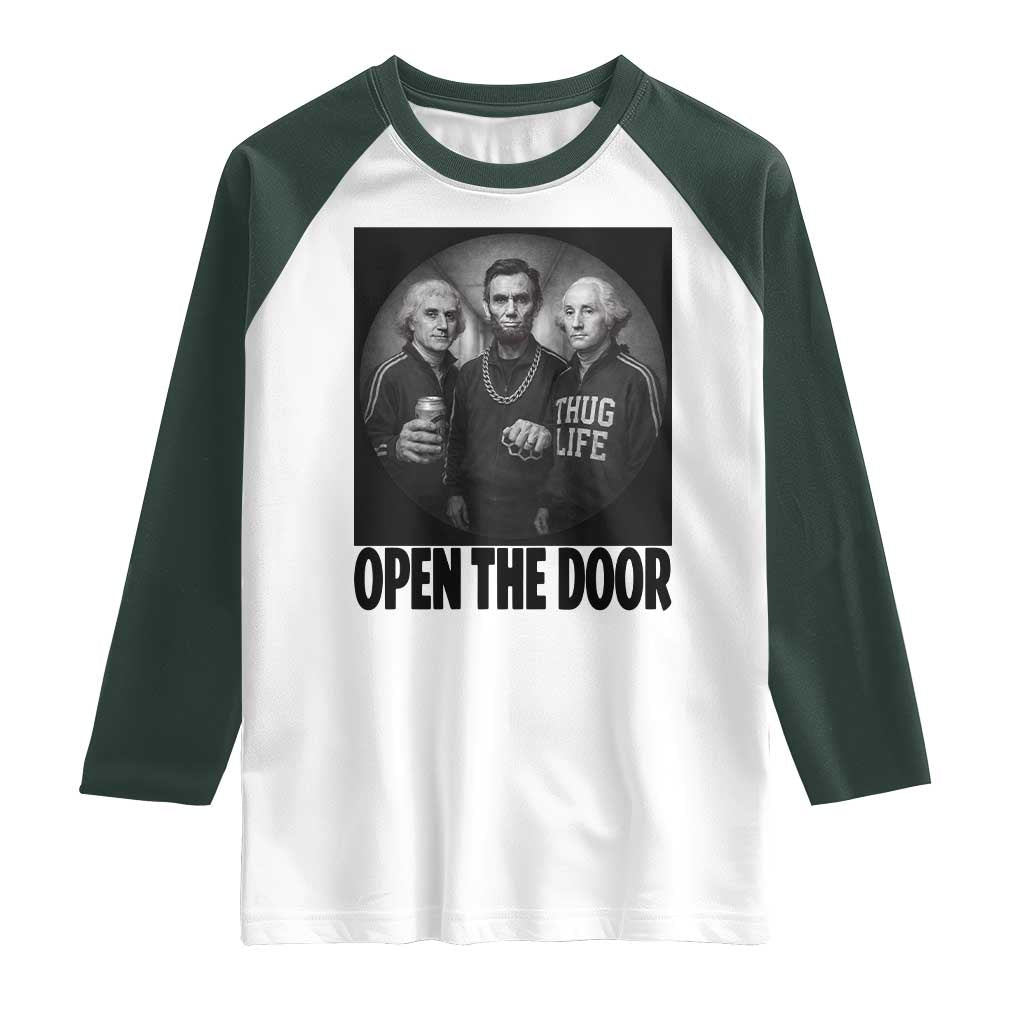 Funny Political American History Raglan Shirt Abraham Lincoln George Washington and Thomas Jefferson Meme