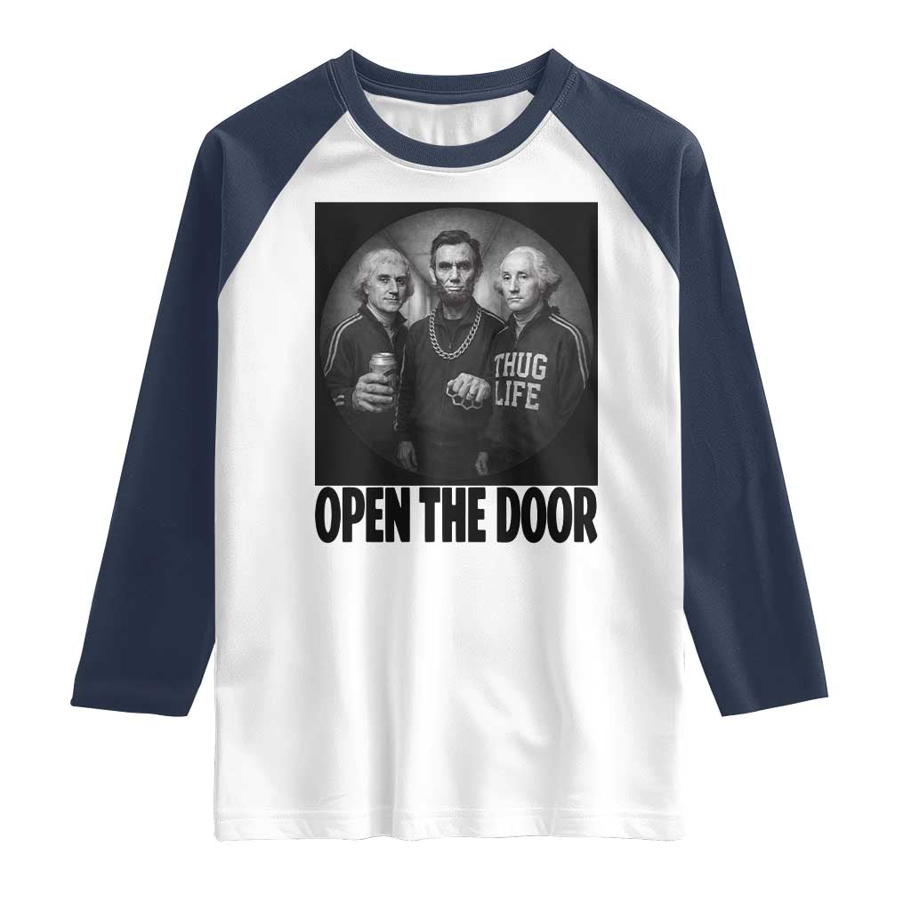 Funny Political American History Raglan Shirt Abraham Lincoln George Washington and Thomas Jefferson Meme