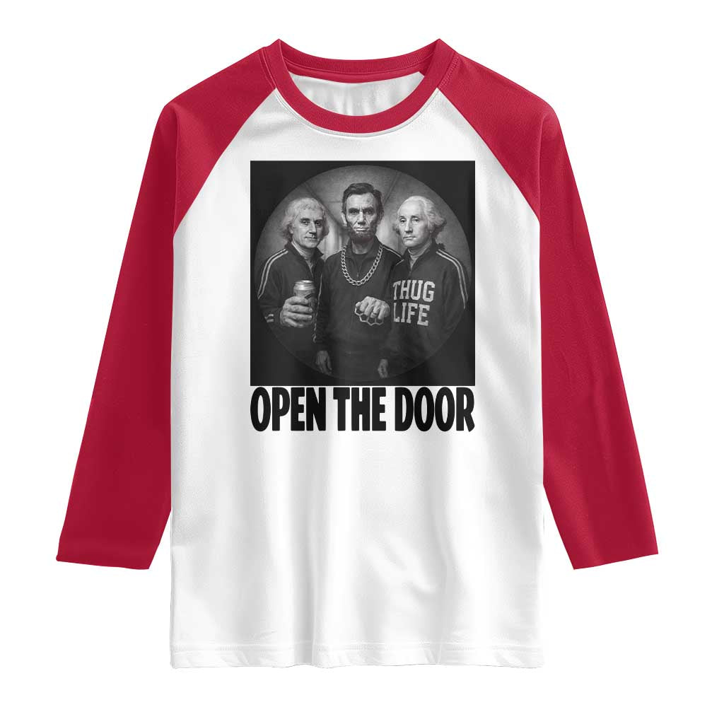 Funny Political American History Raglan Shirt Abraham Lincoln George Washington and Thomas Jefferson Meme