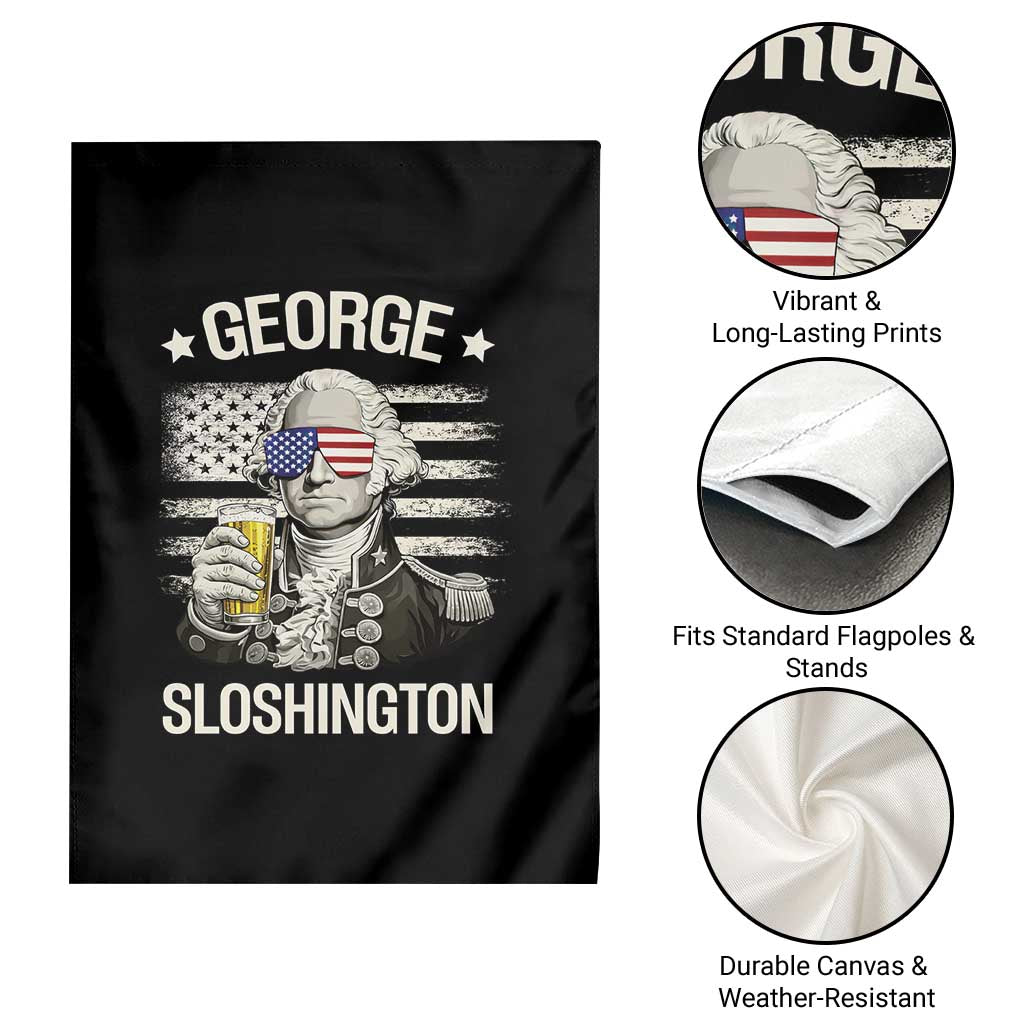 George Sloshington Washington Garden Flag 4th of July America Flag Beer