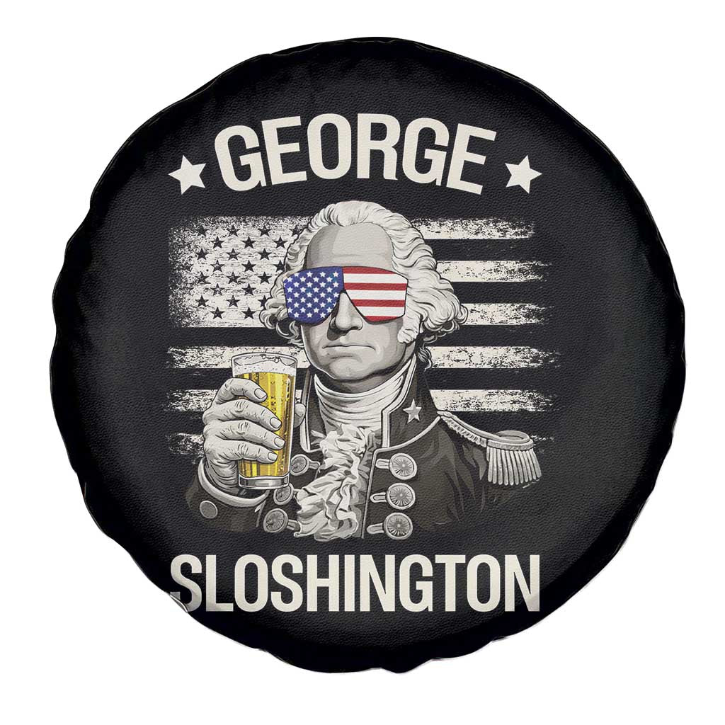 George Sloshington Washington Spare Tire Cover 4th of July America Flag Beer