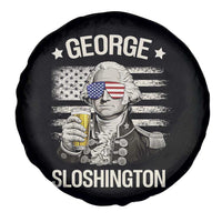 George Sloshington Washington Spare Tire Cover 4th of July America Flag Beer