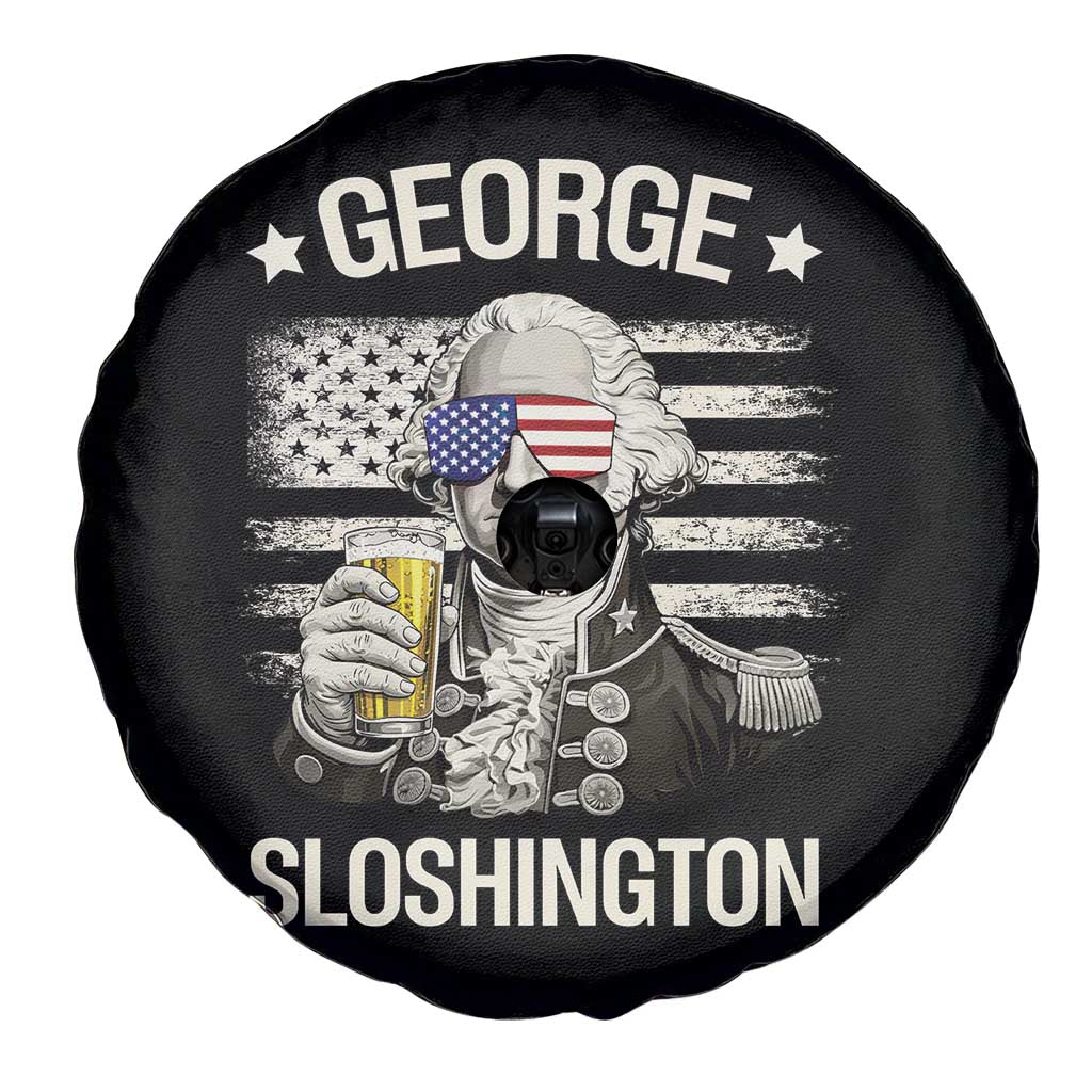 George Sloshington Washington Spare Tire Cover 4th of July America Flag Beer