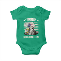George Sloshington Washington Baby Onesie 4th of July America Flag Beer