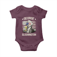 George Sloshington Washington Baby Onesie 4th of July America Flag Beer