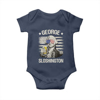 George Sloshington Washington Baby Onesie 4th of July America Flag Beer