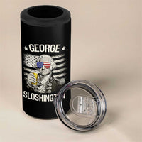George Sloshington Washington 4 in 1 Can Cooler Tumbler 4th of July America Flag Beer