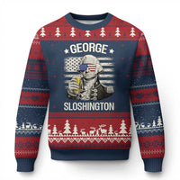 George Sloshington Washington Ugly Christmas Sweater 4th of July America Flag Beer