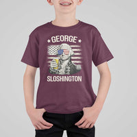 George Sloshington Washington T Shirt For Kid 4th of July America Flag Beer