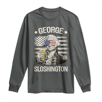 George Sloshington Washington Long Sleeve Shirt 4th of July America Flag Beer