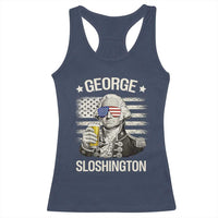 George Sloshington Washington Racerback Tank Top 4th of July America Flag Beer