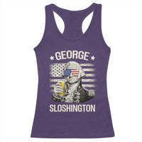 George Sloshington Washington Racerback Tank Top 4th of July America Flag Beer