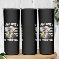 George Sloshington Washington Skinny Tumbler 4th of July America Flag Beer