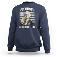 George Sloshington Washington Sweatshirt 4th of July America Flag Beer