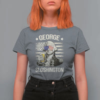 George Sloshington Washington T Shirt For Women 4th of July America Flag Beer