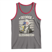 George Sloshington Washington Tank Top 4th of July America Flag Beer