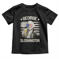 George Sloshington Washington Toddler T Shirt 4th of July America Flag Beer