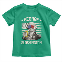 George Sloshington Washington Toddler T Shirt 4th of July America Flag Beer